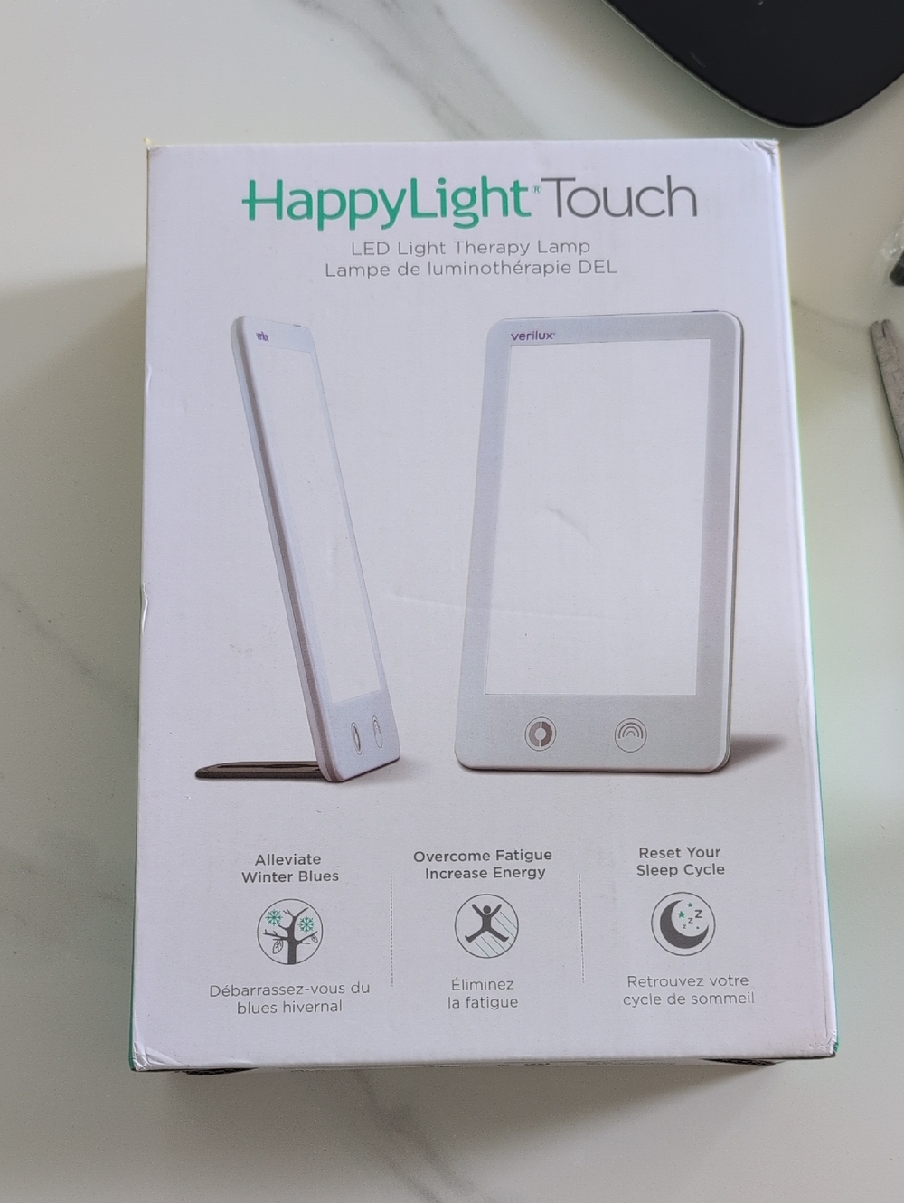 HappyLight Touch LED Light Therapy Lamp 10000 Lux